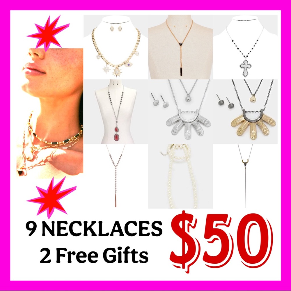 Bundle of Necklaces and 2 Freebies ready for resell - NWT